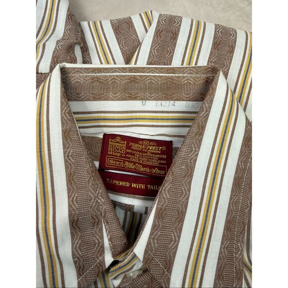 Vintage Sears Kings Road 1970s Button Up Shirt Dagger Collar Size Medium - Picture 3 of 12